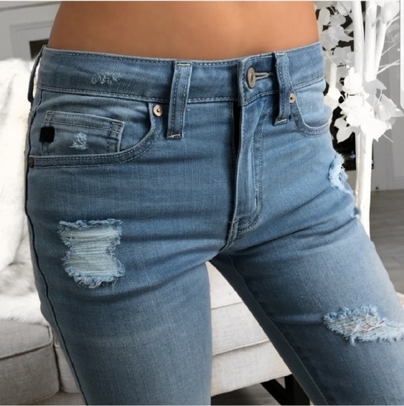 Seaside Light Blue Destroyed Denim - Picture 4 of 7